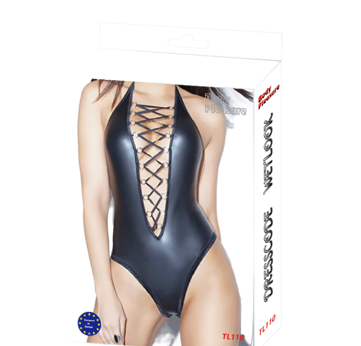 Allure Lace-Up Wetlook Bodysuit