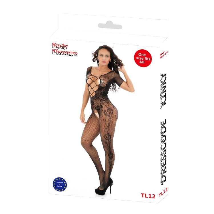 Sensual Blossom Crotchless Lace Bodystocking
